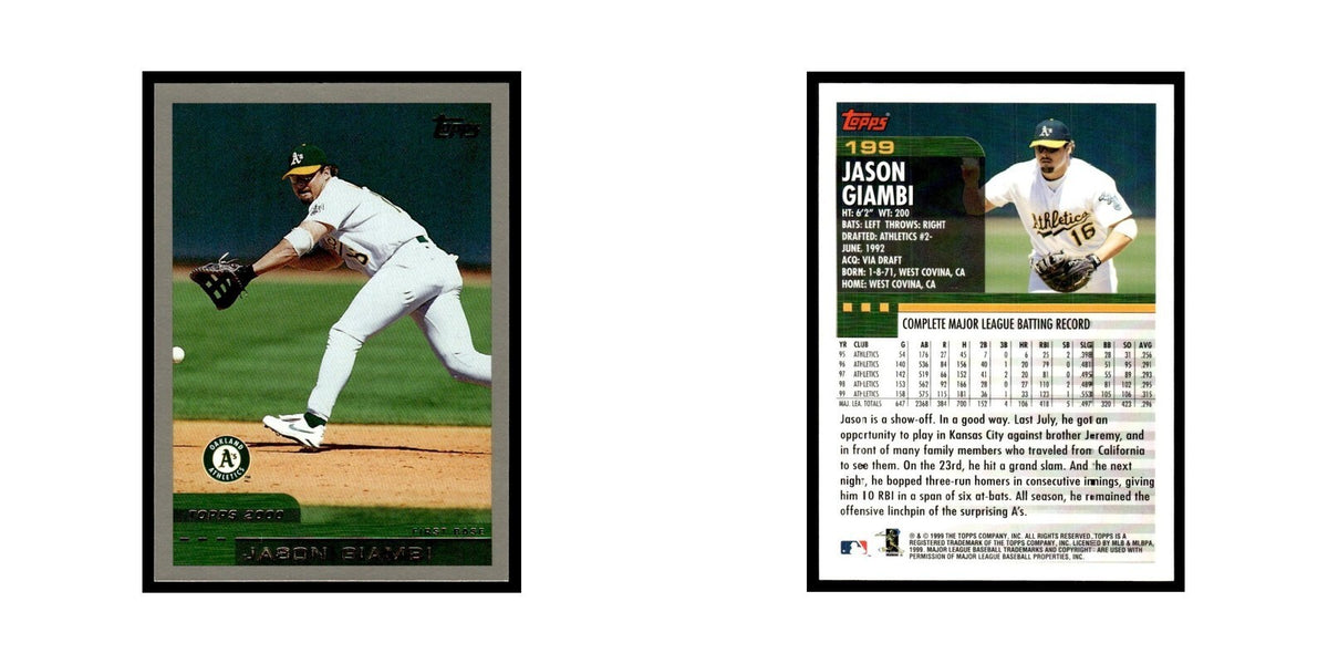 Jason Giambi 2000 Topps #199 Oakland Athletics Baseball Card NM