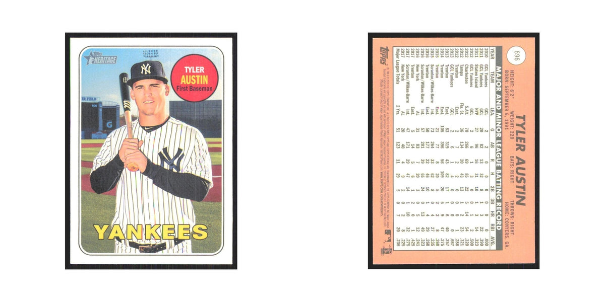 2018 Topps Heritage Tyler Austin Yankees #696