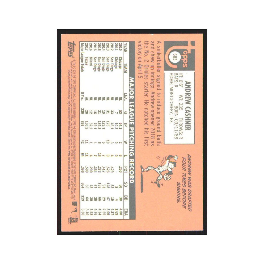 2018 Topps Heritage Andrew Cashner Orioles #683