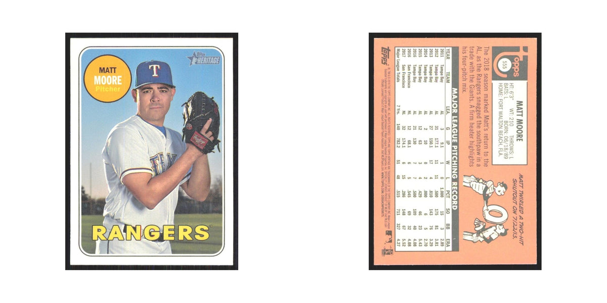 2018 Topps Heritage Matt Moore Rangers #555