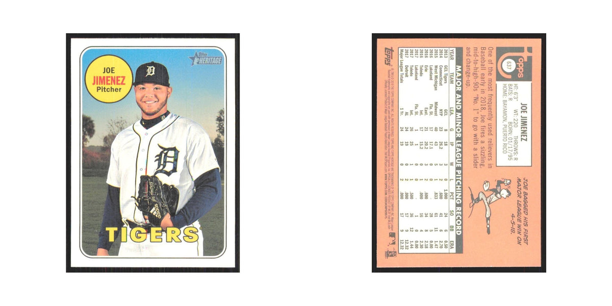 2018 Topps Heritage Joe Jimenez Tigers #637