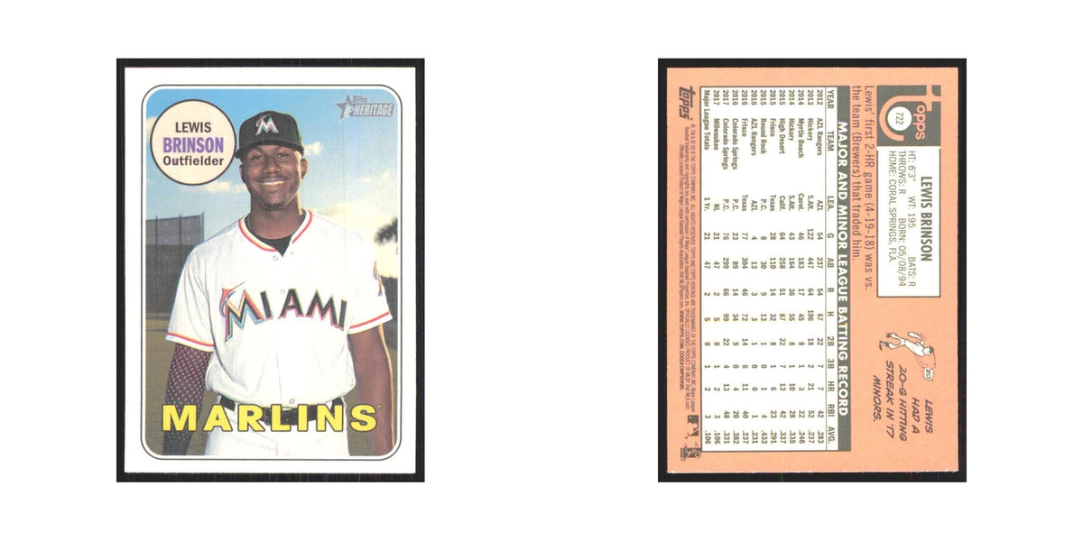 2018 Topps Heritage Lewis Brinson Marlins #722