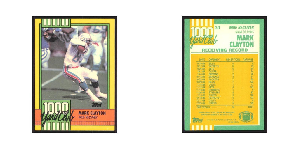 1990 Topps 1000 Yard Club Mark Clayton Dolphins #30