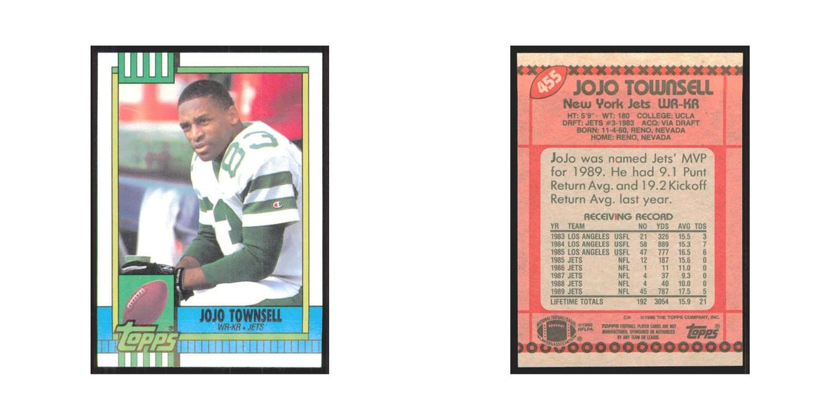 1990 Topps Jo Jo Townsell Jets #455