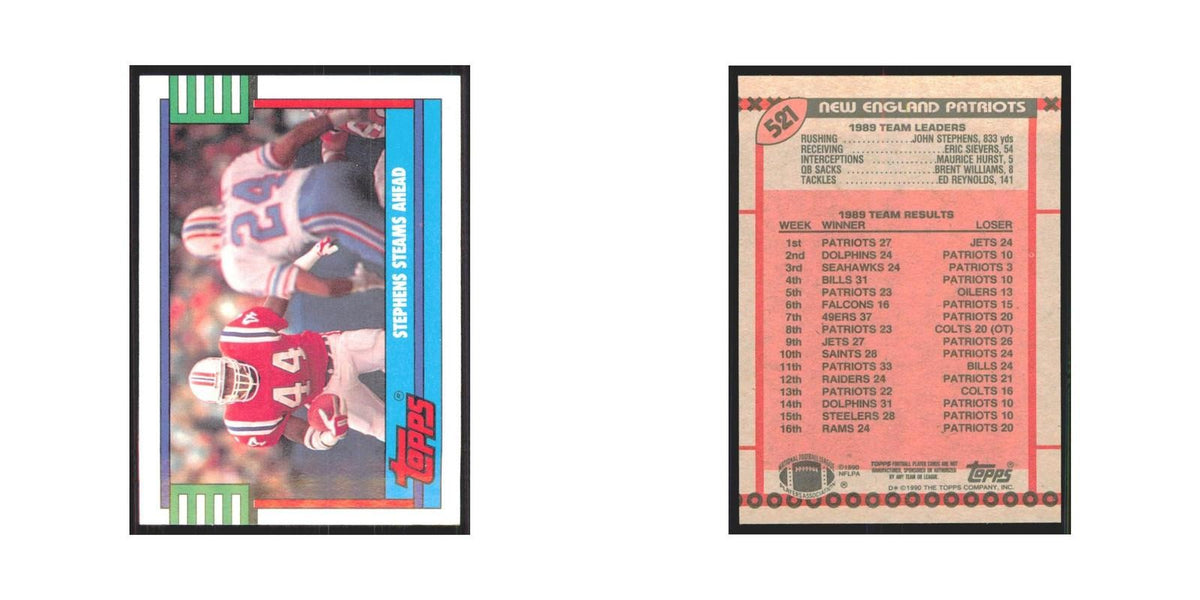 1990 Topps John Stephens Patriots #521