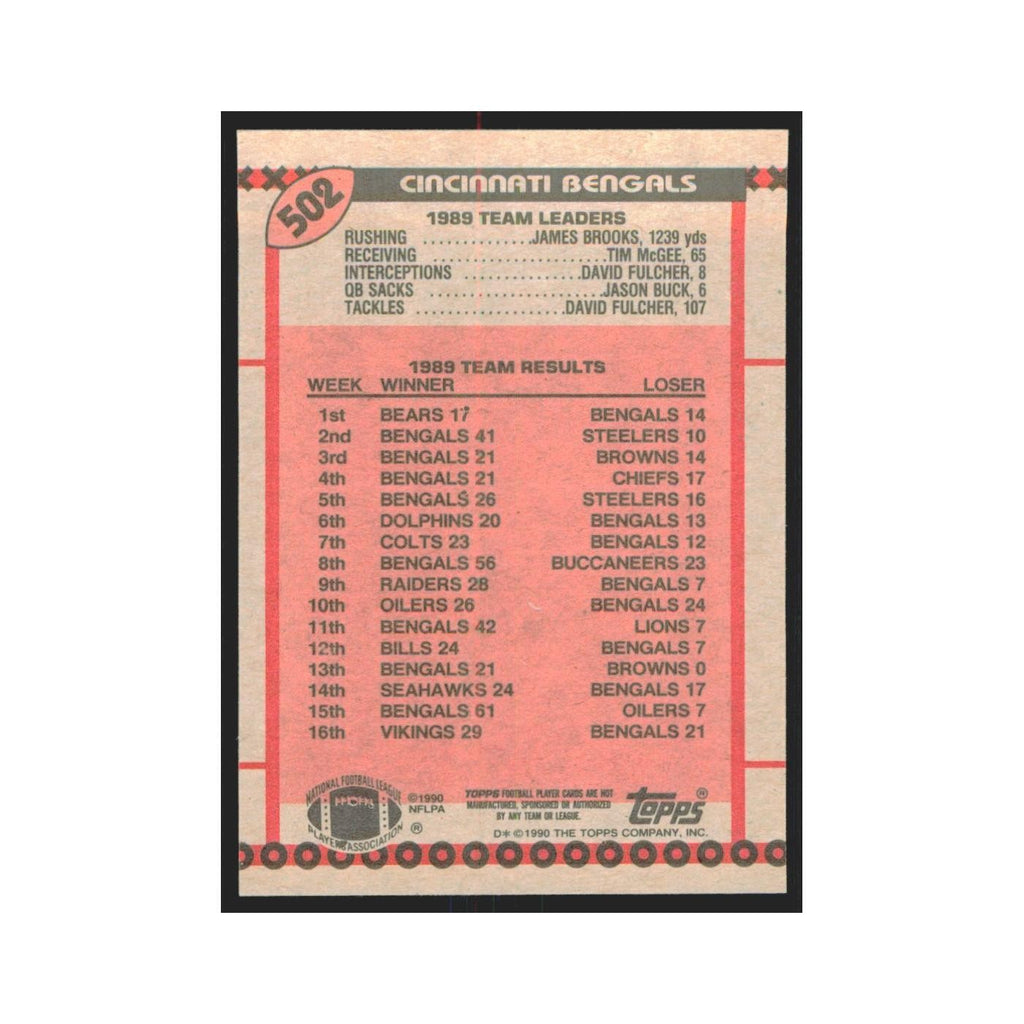 1990 Topps Bengals Team Bengals #502