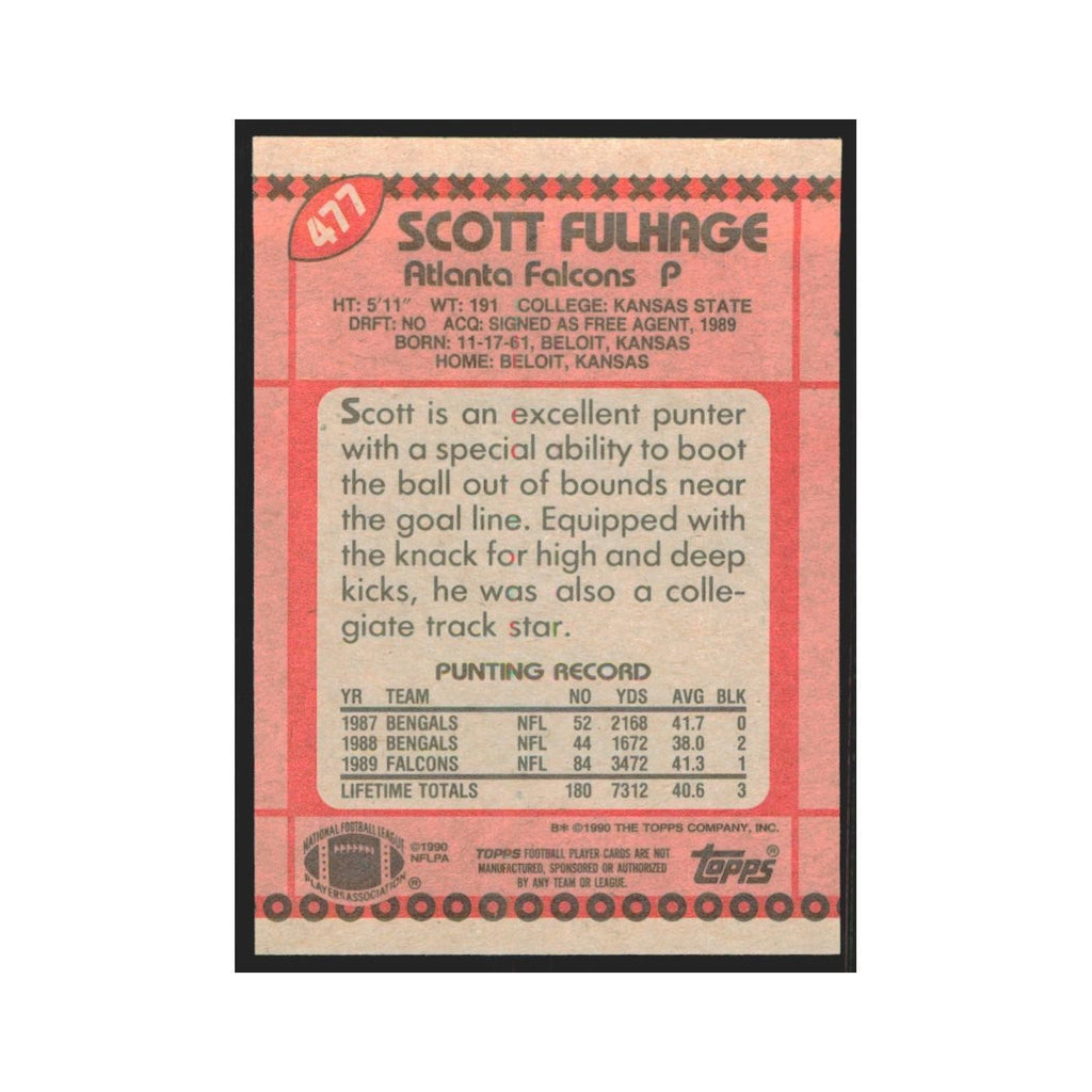 1990 Topps Scott Fulhage Falcons #477