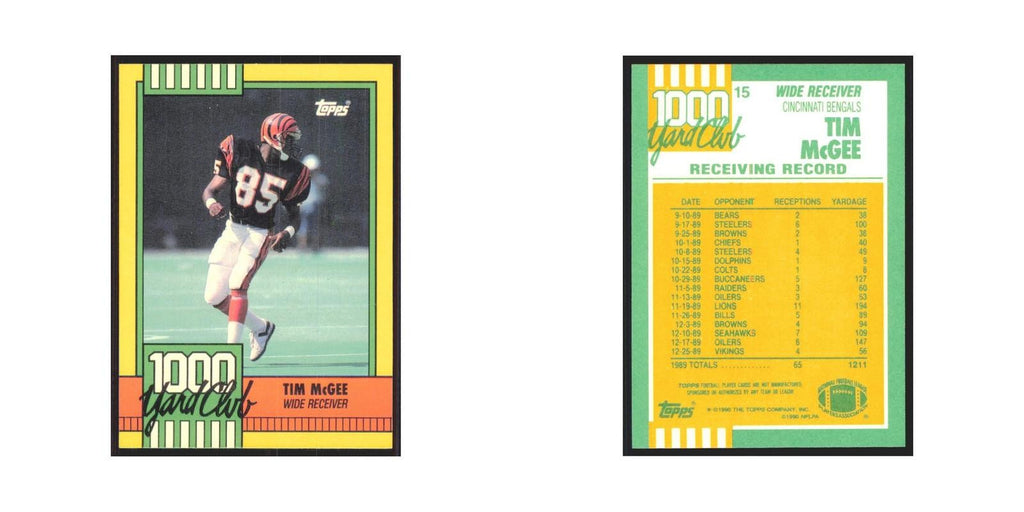 1990 Topps 1000 Yard Club Tim McGee Bengals #15