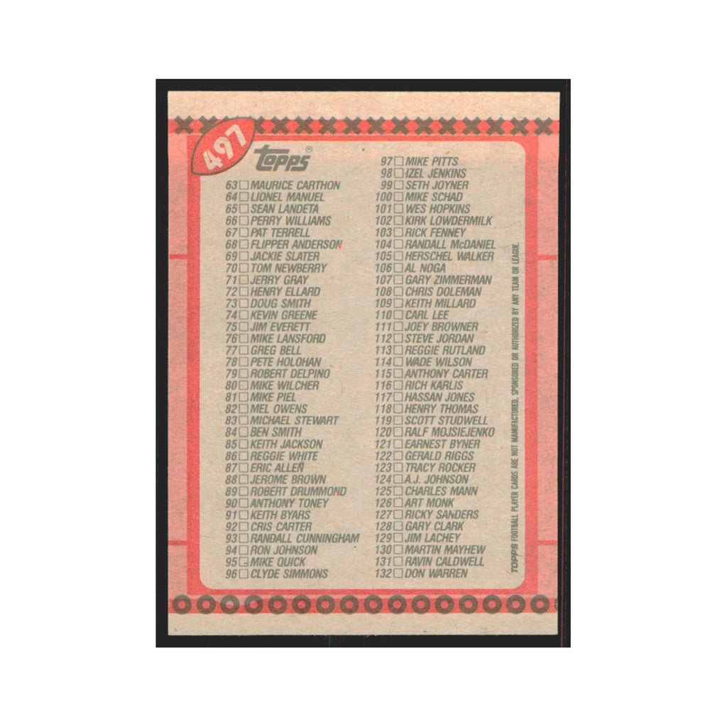 1990 Topps Checklist #497