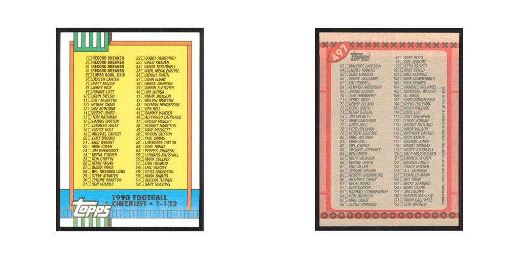 1990 Topps Checklist #497