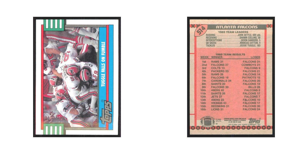 1990 Topps Jessie Tuggle Falcons #514