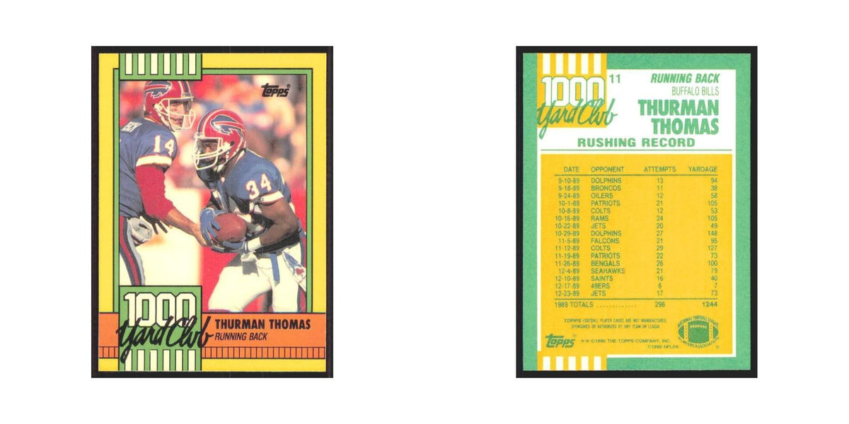 1990 Topps 1000 Yard Club Thurman Thomas Bills #11