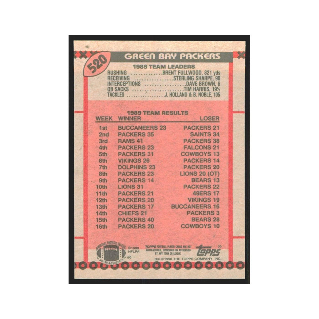 1990 Topps Packers Team Packers #520