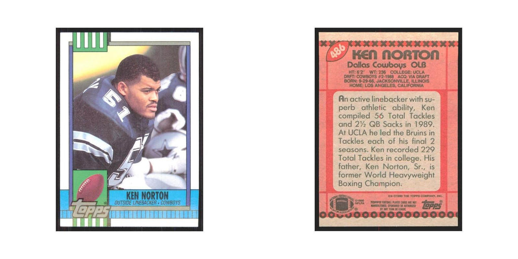 1990 Topps Ken Norton RC Cowboys #486