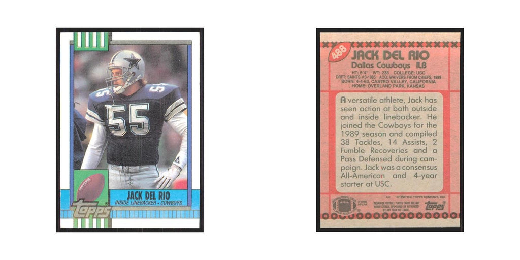 1990 Topps Jack Del Rio Cowboys #488