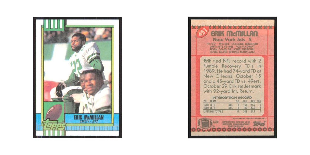 1990 Topps Erik McMillan Jets #451