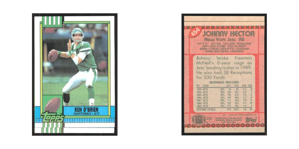 1990 Topps Johnny Hector Jets #454