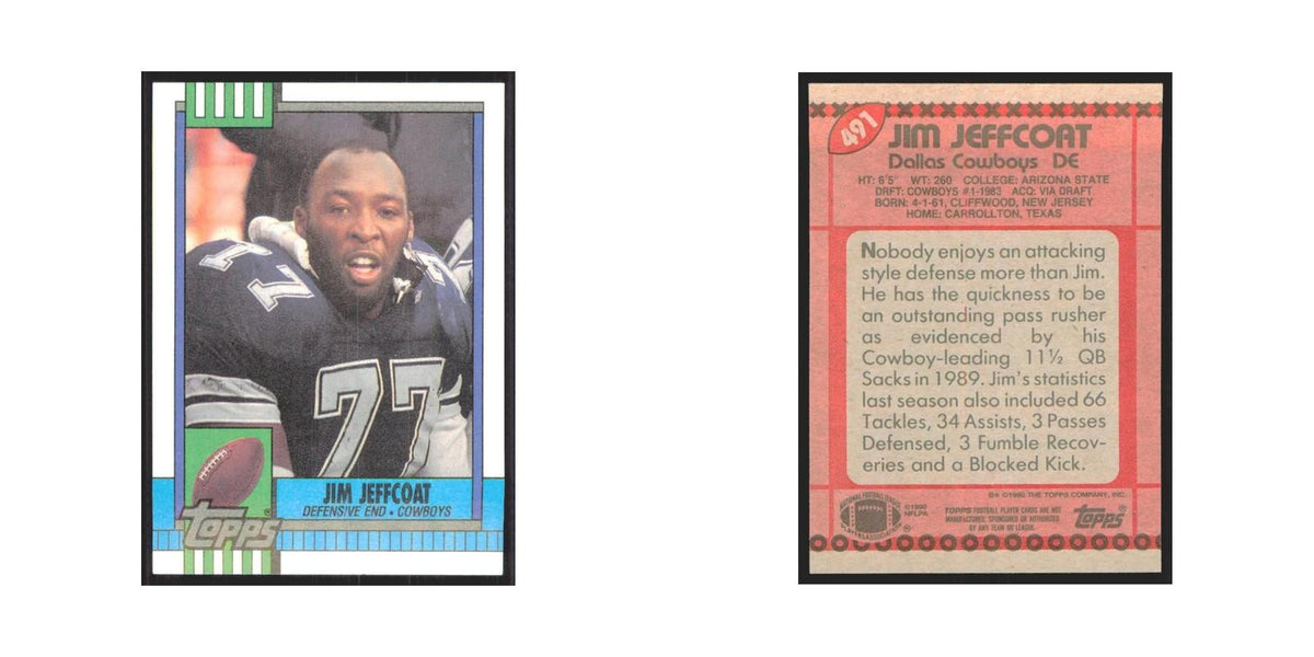 1990 Topps Jim Jeffcoat Cowboys #491