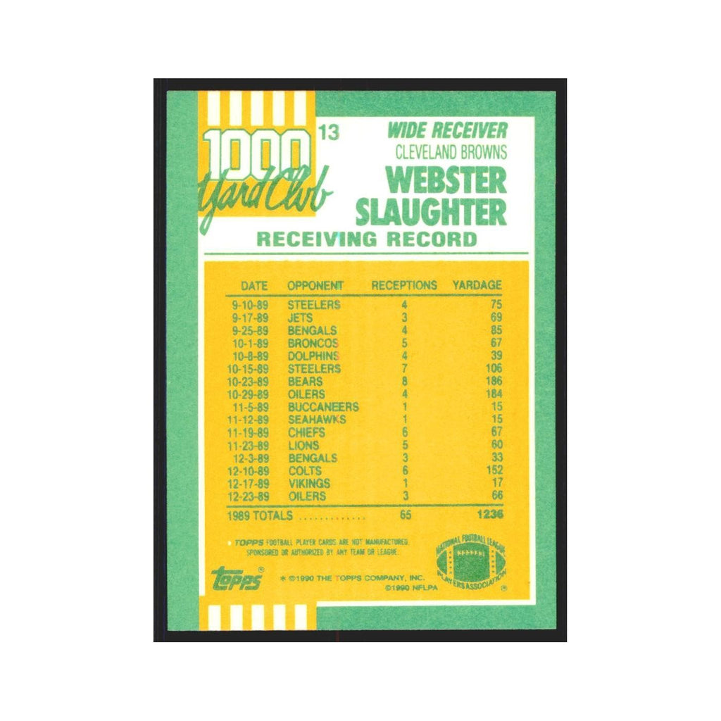 1990 Topps 1000 Yard Club Webster Slaughter Browns #13