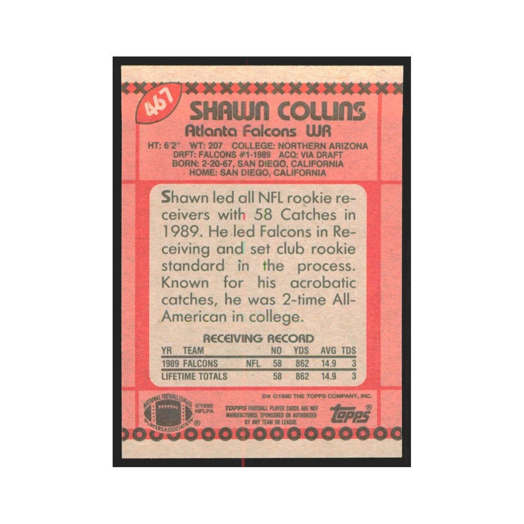 1990 Topps Shawn Collins Falcons #467