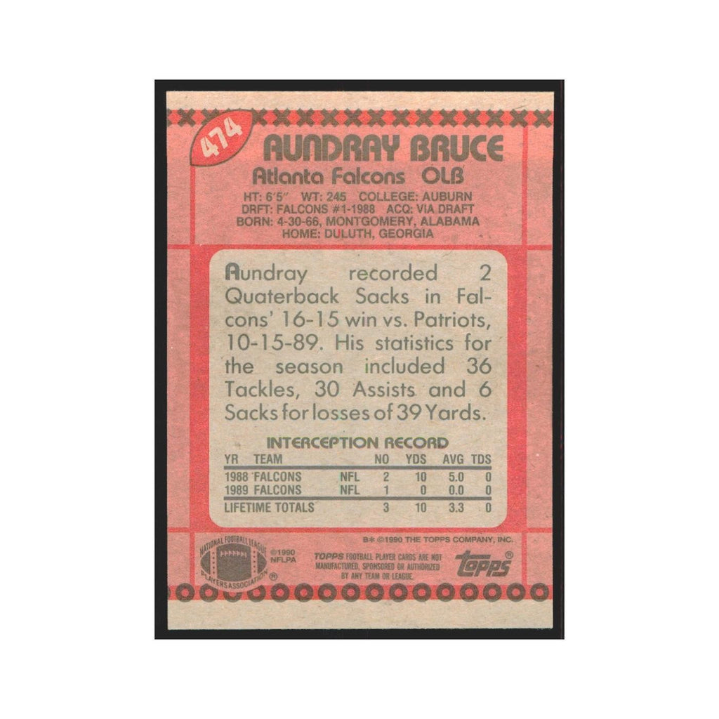 1990 Topps Aundray Bruce Falcons #474