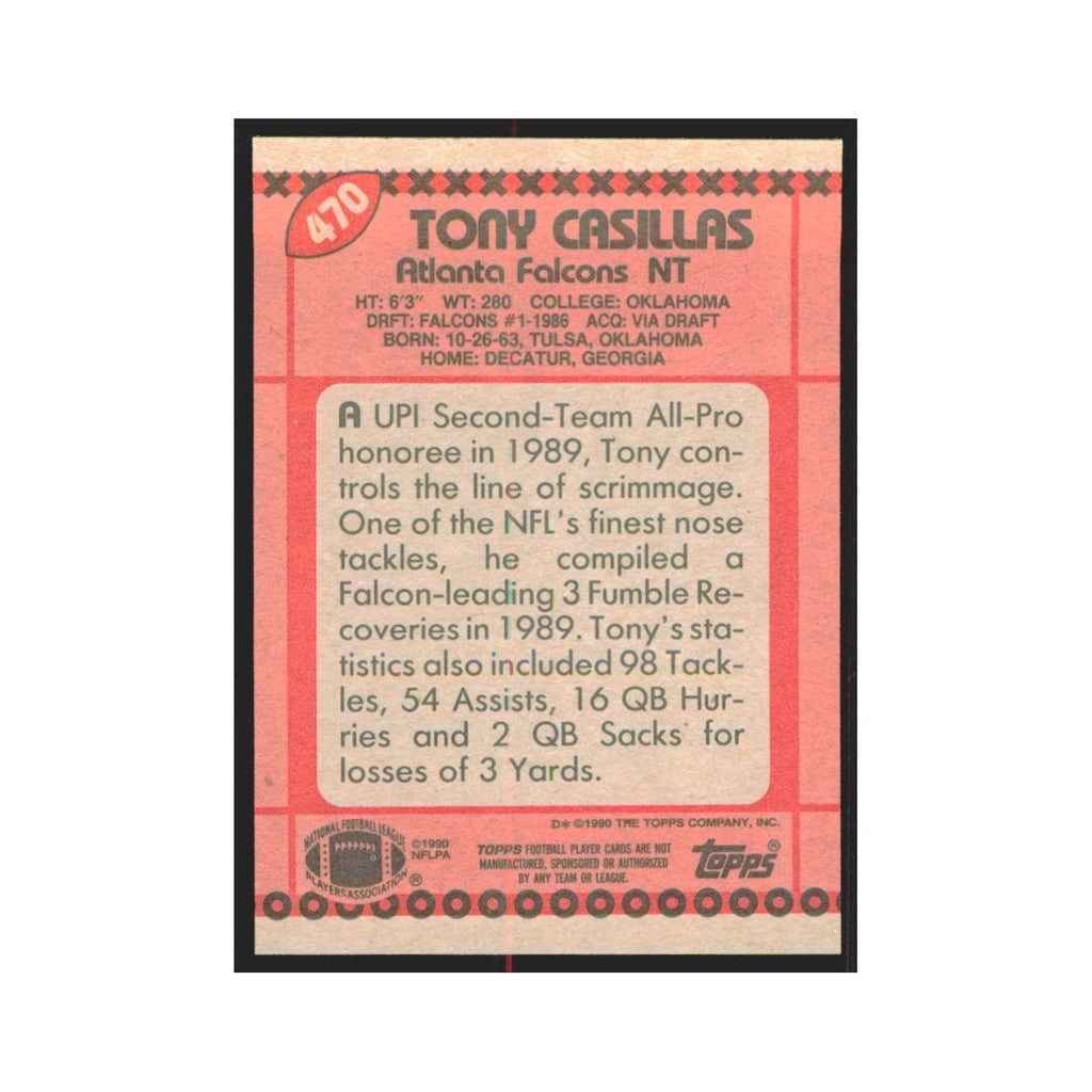 1990 Topps Tony Casillas Falcons #470