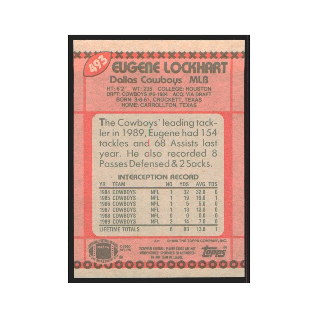 1990 Topps Eugene Lockhart Cowboys #493