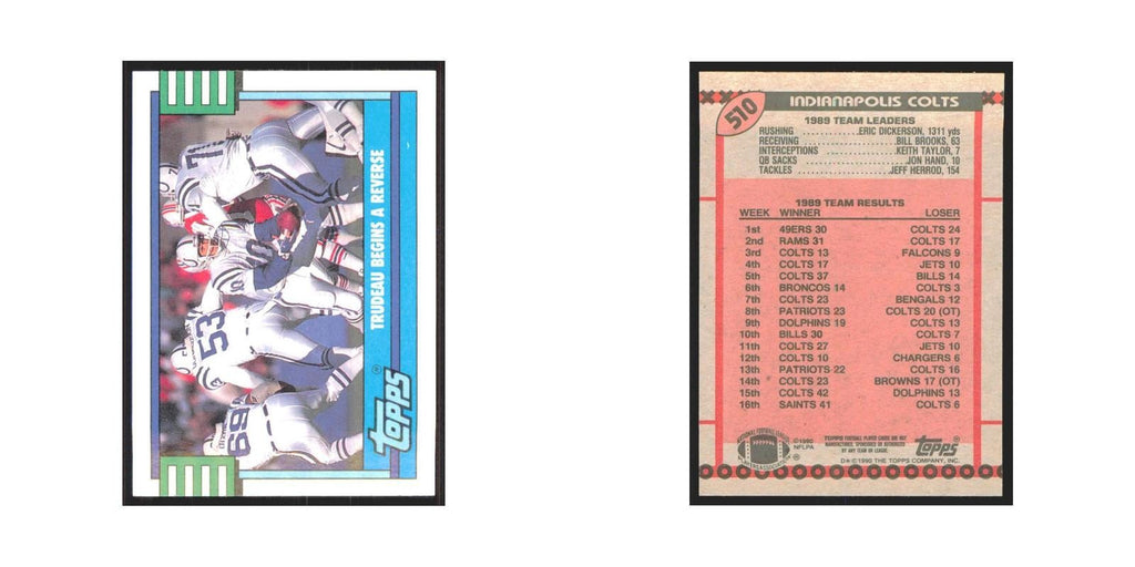 1990 Topps Colts Team Colts #510