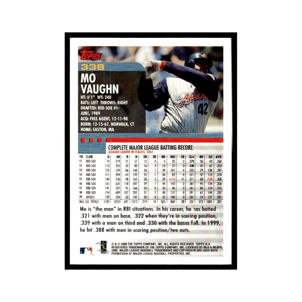 Mo Vaughn 2000 Topps #338 Anaheim Angels Baseball Card NM