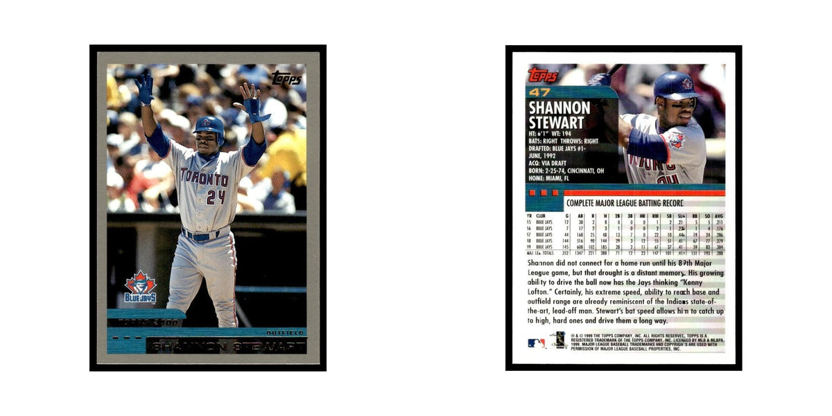 Shannon Stewart 2000 Topps #47 Toronto Blue Jays Baseball Card NM