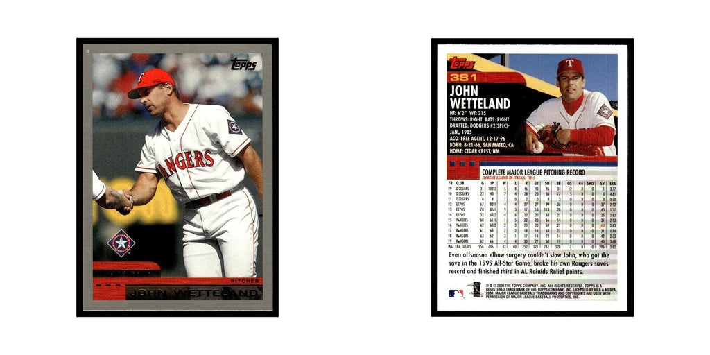 John Wetteland 2000 Topps #381 Texas Rangers Baseball Card NM