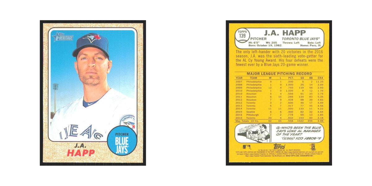 2017 Topps Heritage J.A. Happ Blue Jays #139