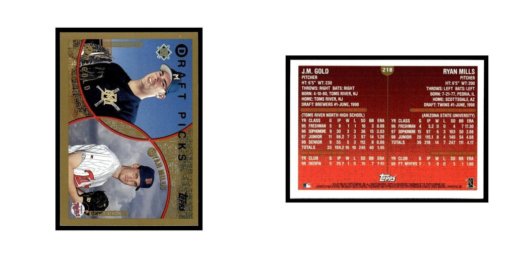J.M. Gold Ryan Mills Rookie 1999 Topps #218 Baseball Card NM