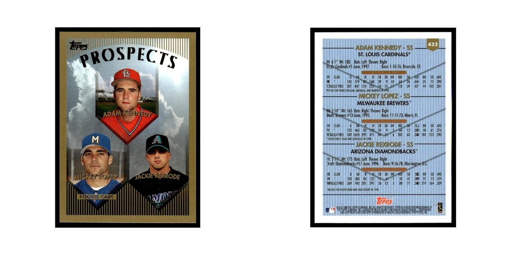 Adam Kennedy Mickey Lopez Jackie Rexrode Rookie 1999 Topps #433 Baseball Card NM