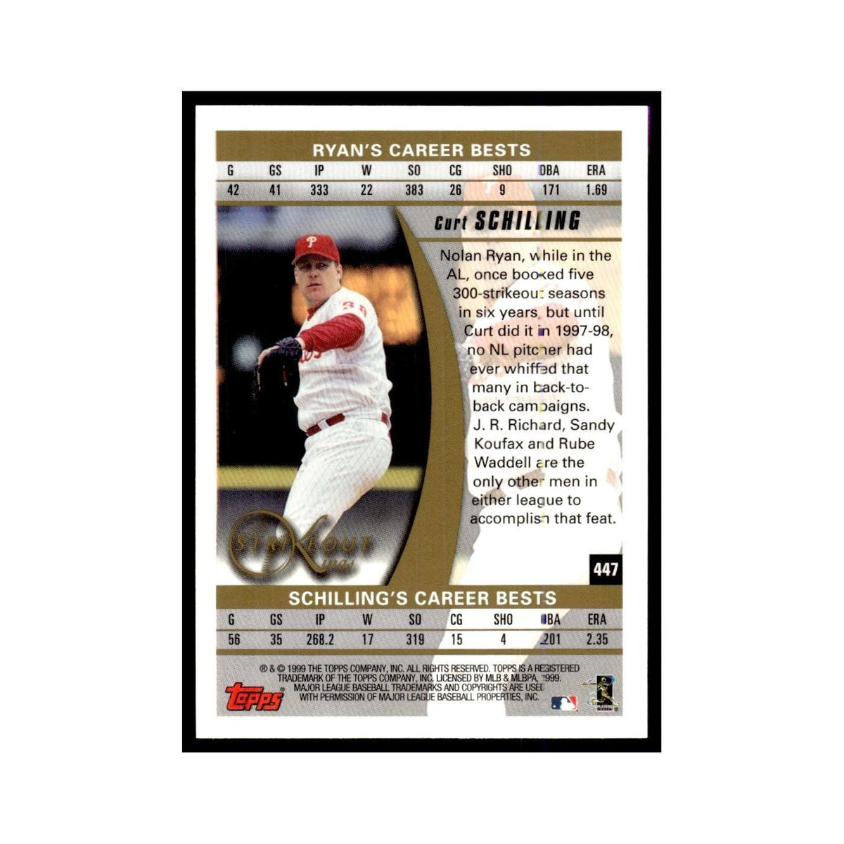 Curt Schilling 1999 Topps #447 Philadelphia Phillies Baseball Card NM
