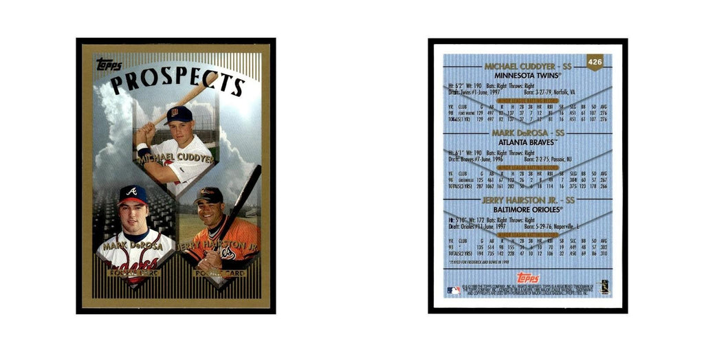 Michael Cuddyer Mark DeRosa Jerry Hairston Jr. 1999 Topps #426 Baseball Card NM