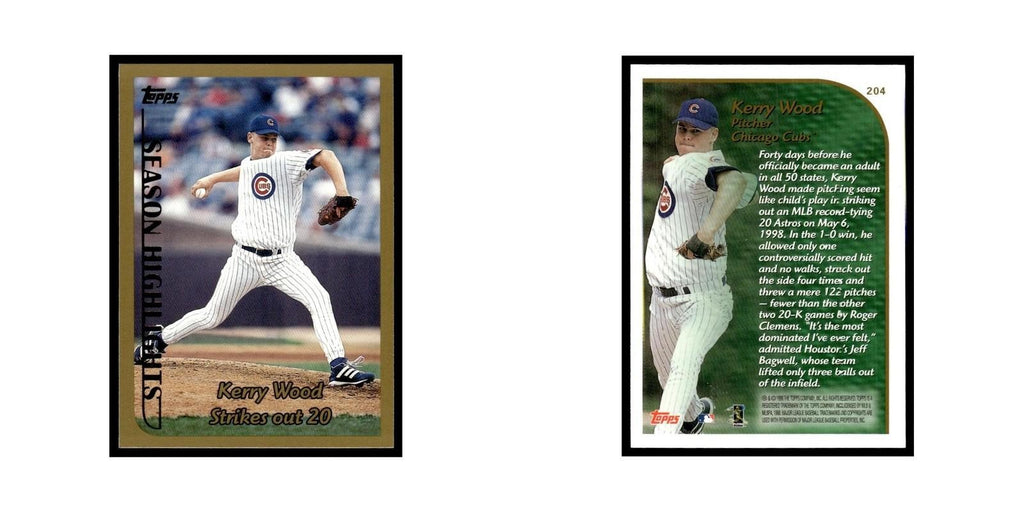 Kerry Wood 1999 Topps #204 Chicago Cubs Baseball Card NM