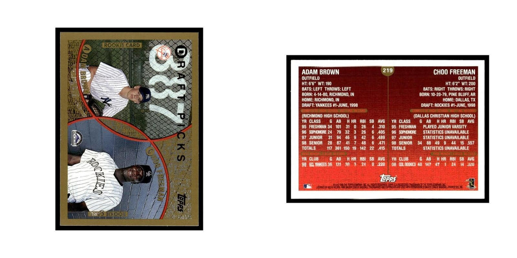 Andy Brown Choo Freeman Rookie 1999 Topps #219 Baseball Card NM