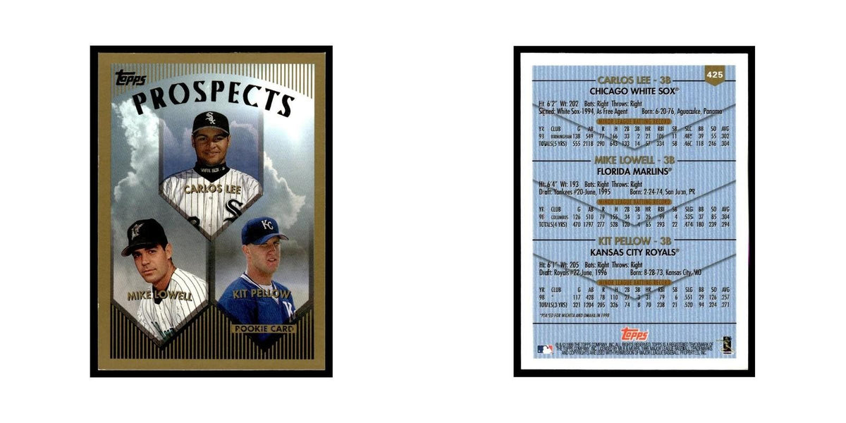 Carlos Lee Mike Lowell Kit Pellow Rookie 1999 Topps #425 Baseball Card NM