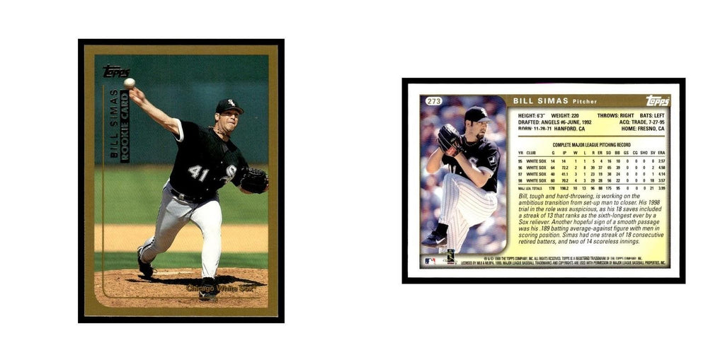 Bill Simas Rookie 1999 Topps #273 Chicago White Sox Baseball Card NM