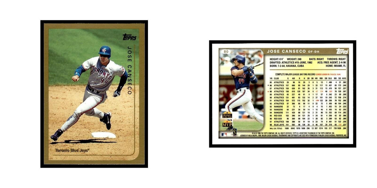 Jose Canseco 1999 Topps #80 Toronto Blue Jays Baseball Card NM
