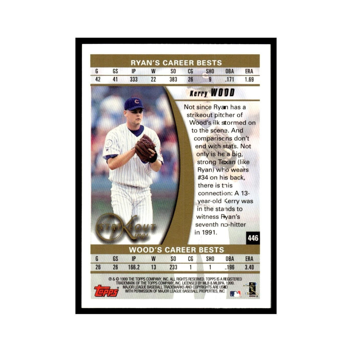 Kerry Wood 1999 Topps #446 Chicago Cubs Baseball Card NM