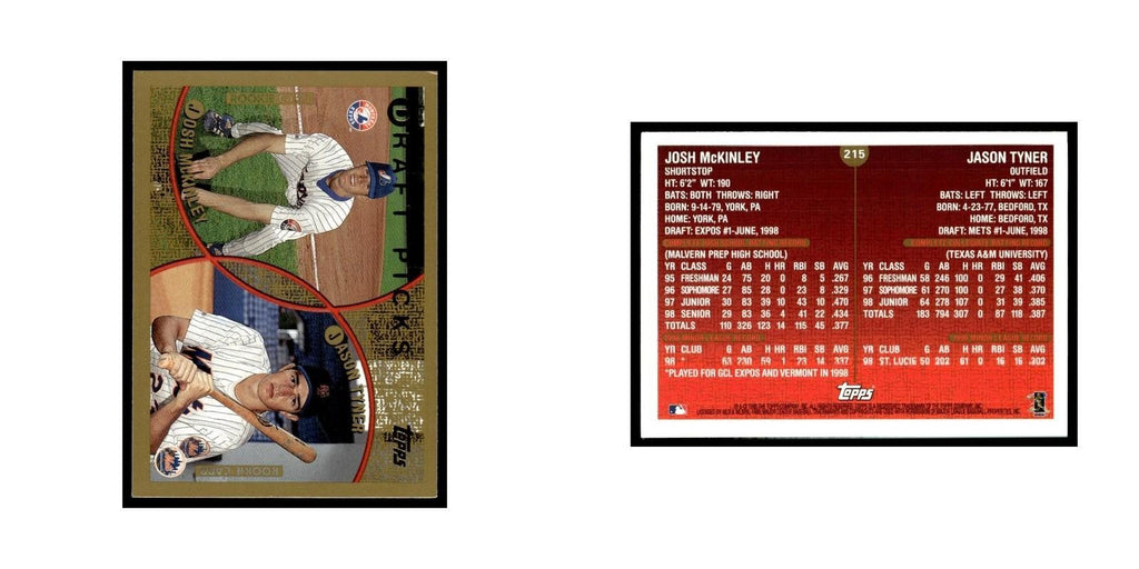 Jason Tyner Josh McKinley Rookie 1999 Topps #215 Baseball Card NM