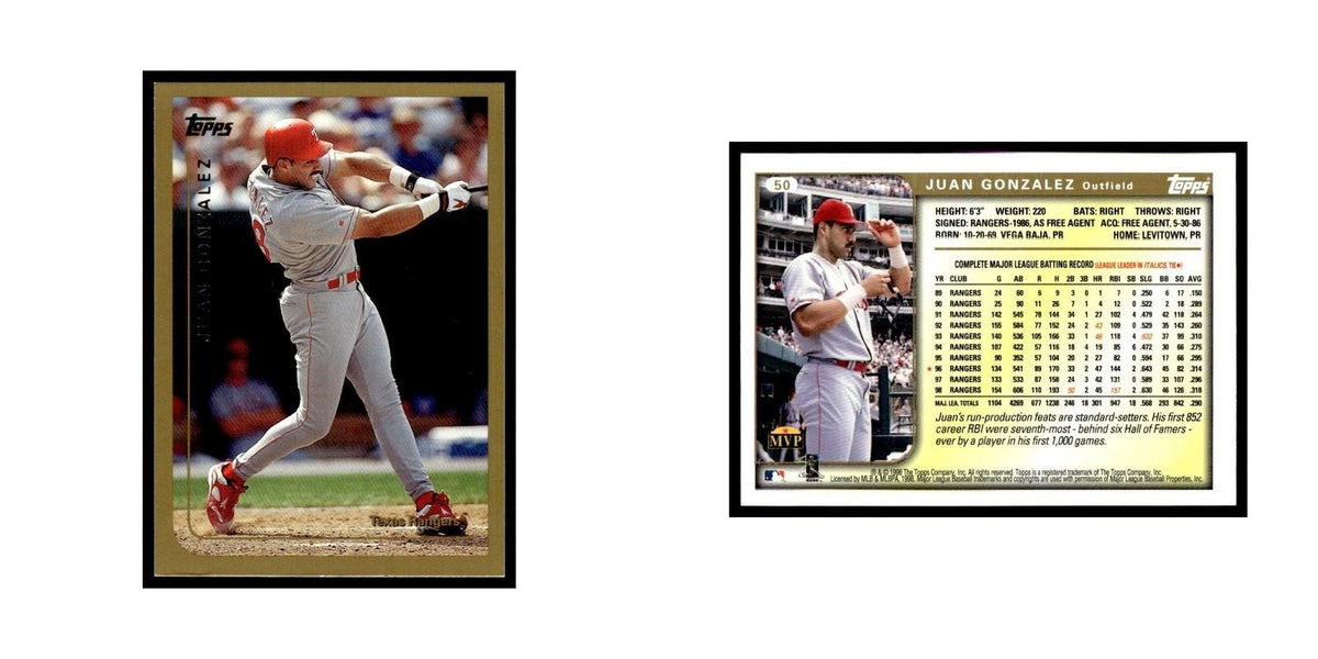 Juan Gonzalez 1999 Topps #50 Texas Rangers Baseball Card NM
