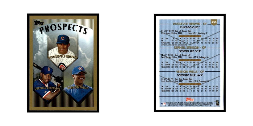 Roosevelt Brown Dernell Stenson Vernon Wells Rookie 1999 Topps #436 NM