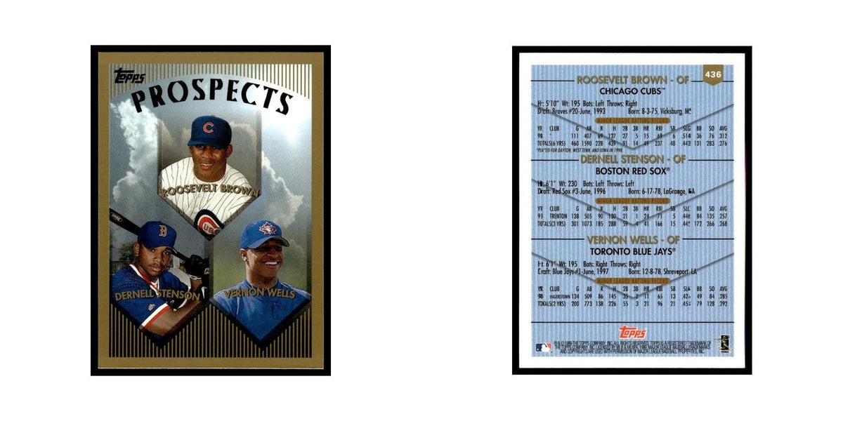 Roosevelt Brown Dernell Stenson Vernon Wells Rookie 1999 Topps #436 NM