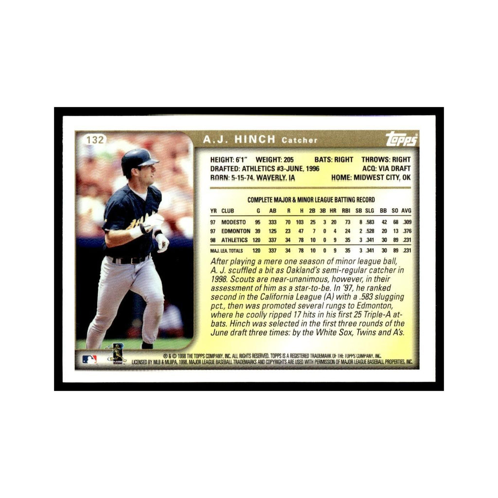 A.J. Hinch 1999 Topps #132 Oakland Athletics Baseball Card NM