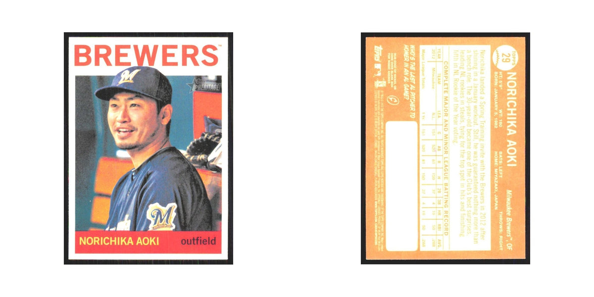 2013 Topps Heritage Norichika Aoki Brewers #29
