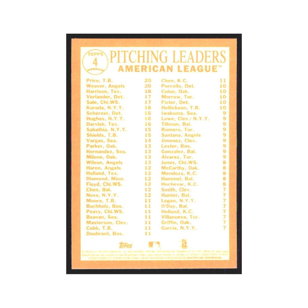 2013 David Price/Jered Weaver/Matt Harrison Tampa Bay Rays/Los Angeles Angels/Te