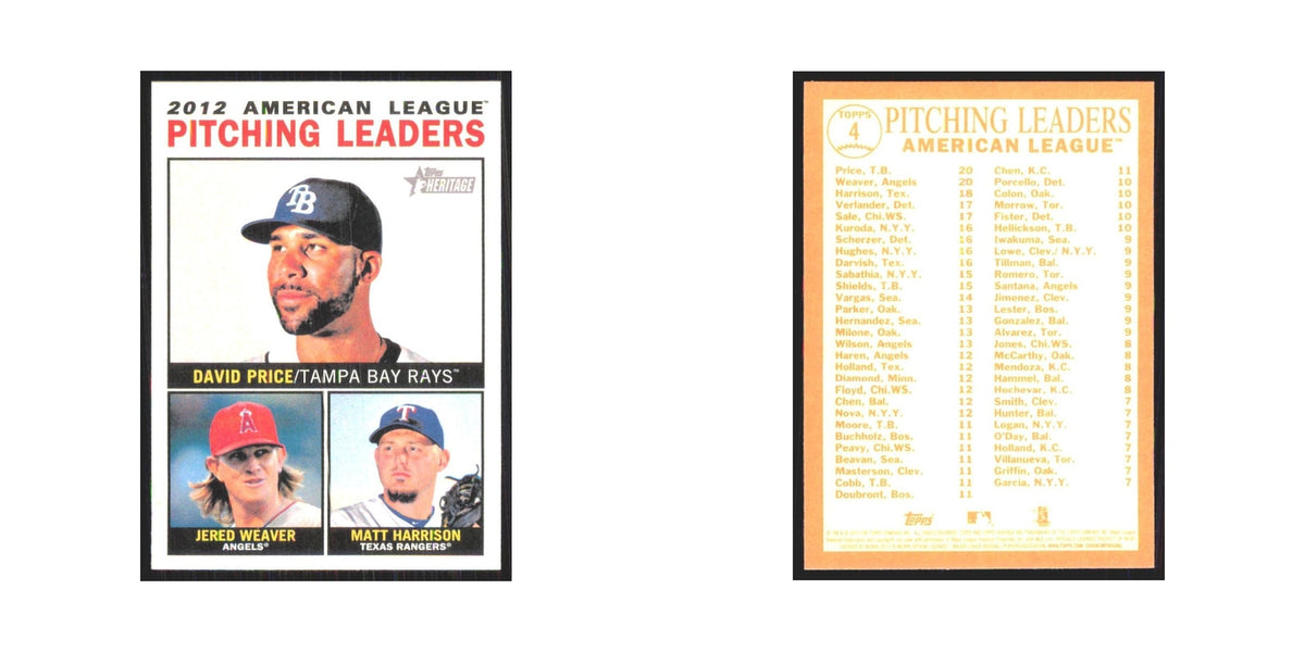 2013 David Price/Jered Weaver/Matt Harrison Tampa Bay Rays/Los Angeles Angels/Te